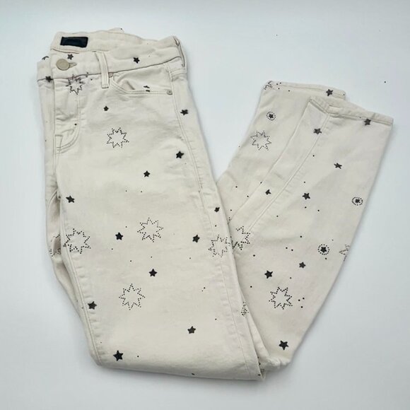 MOTHER Jeans The Looker Moonlight On My Mind Star Print Made in USA 27 Off White - Picture 2 of 5